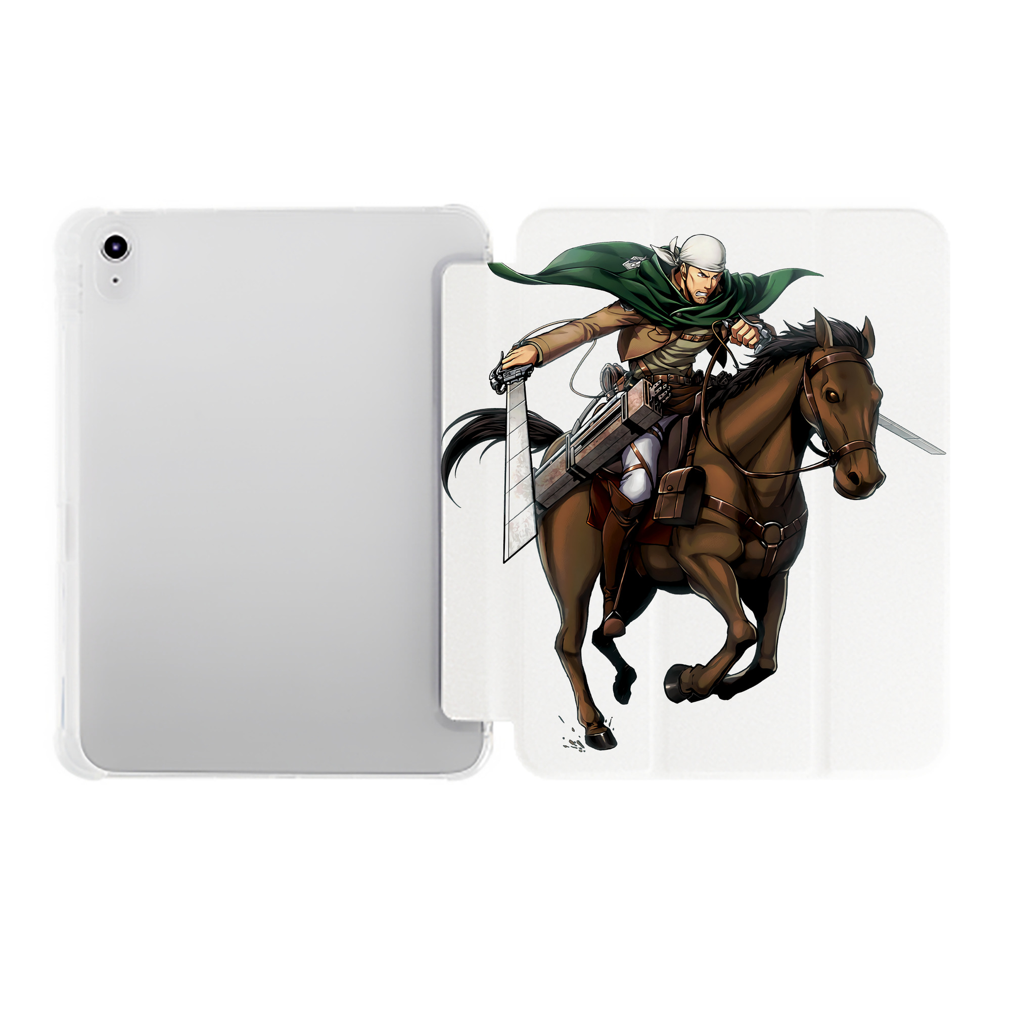 （画像用） 進撃の巨人 Attack on Titan IPad ケース ペン収納付き 三つ折りスタンド PUレザー×シリコン 対応機種9.5/10.5/10.9インチ